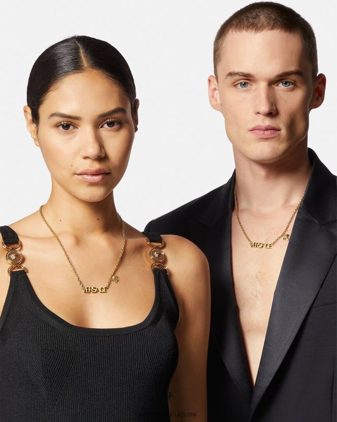 Versace collar con logotipo mujer oro accesorios H88R0H801