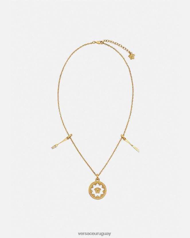 Versace collar con placa de medusa mujer blanco accesorios H88R0H815