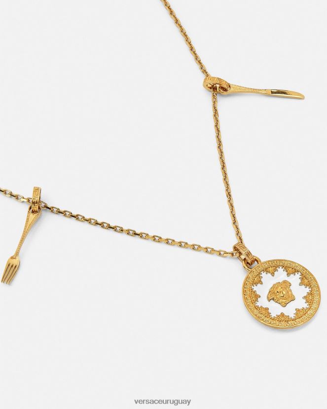 Versace collar con placa de medusa mujer blanco accesorios H88R0H815