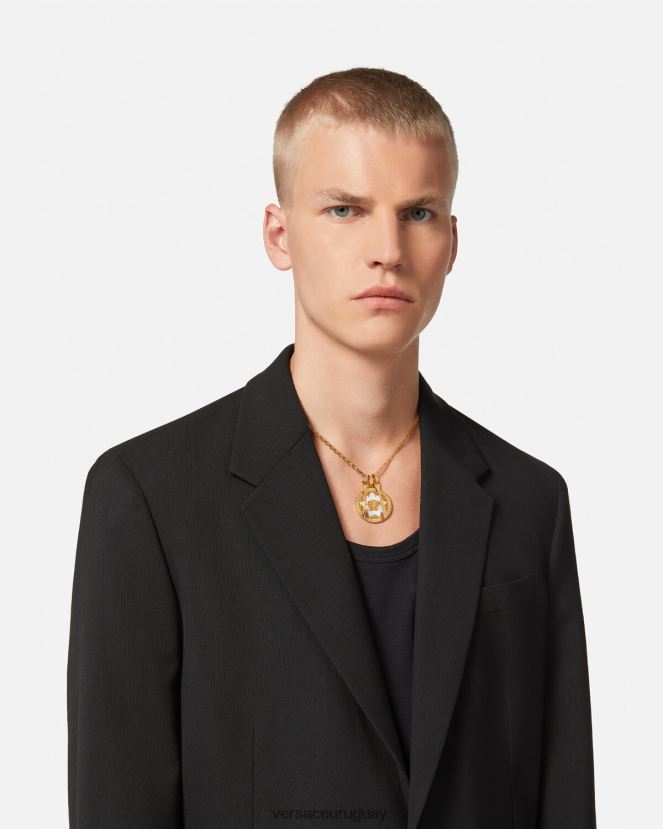 Versace collar con placa de medusa mujer blanco accesorios H88R0H815