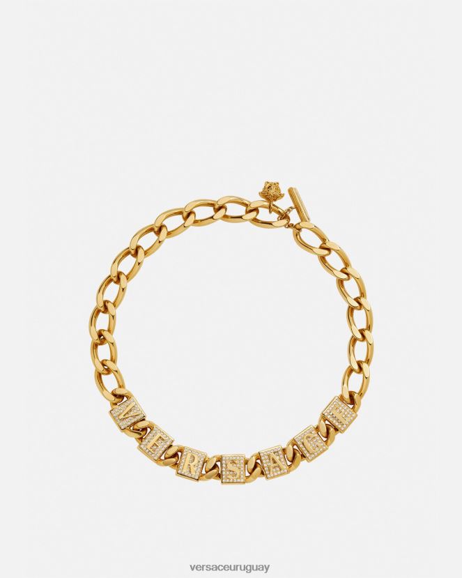 Versace collar de azulejos de cristal mujer oro accesorios H88R0H807