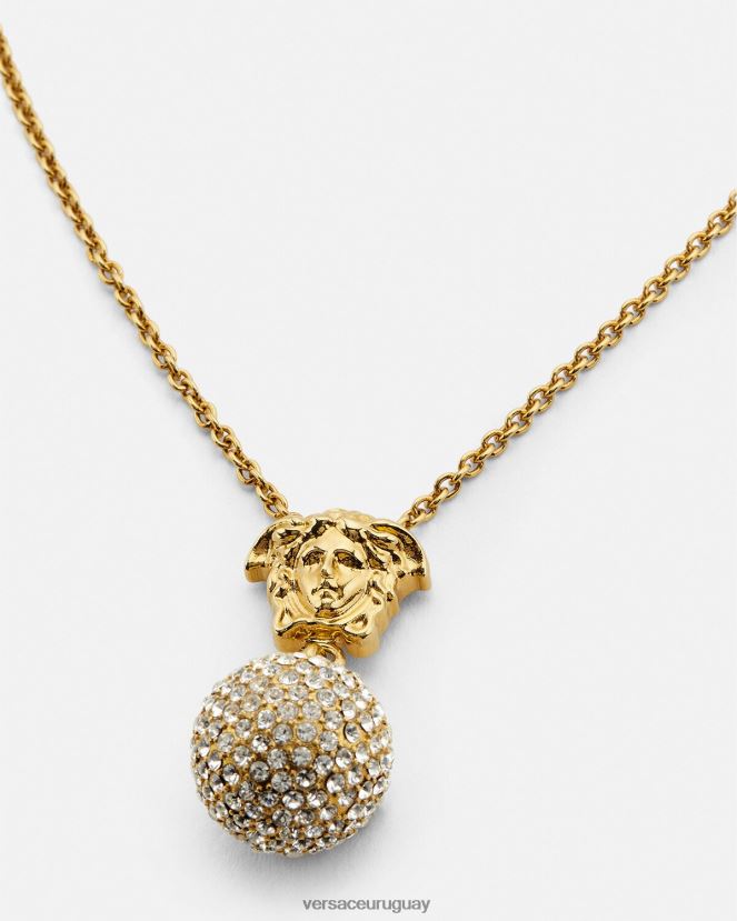 Versace collar de bolas de cristal de medusa mujer oro accesorios H88R0H771