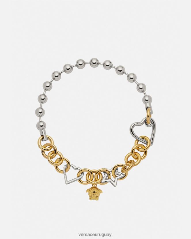 Versace collar de cadena original mujer oro plateado accesorios H88R0H829