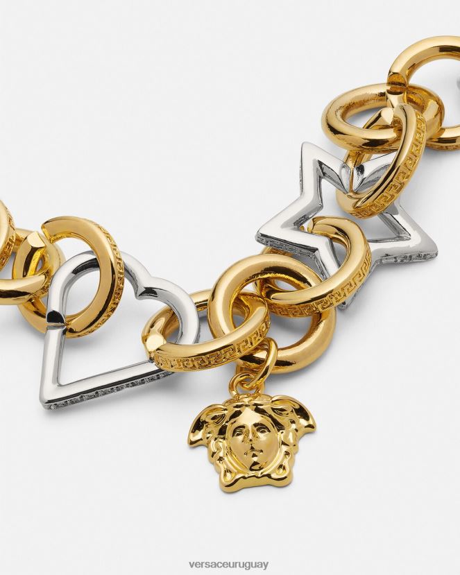 Versace collar de cadena original mujer oro plateado accesorios H88R0H829