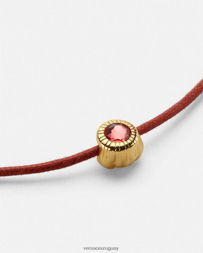 Versace collar de cordón con medusa de cristal mujer oro rojo accesorios H88R0H843