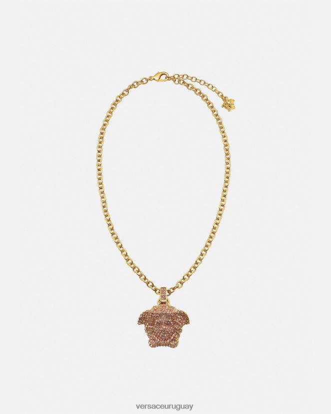 Versace collar de cristal de medusa mujer oro rosado accesorios H88R0H725