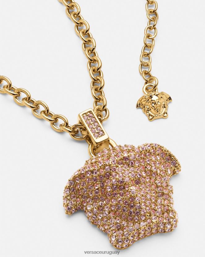 Versace collar de cristal de medusa mujer oro rosado accesorios H88R0H725