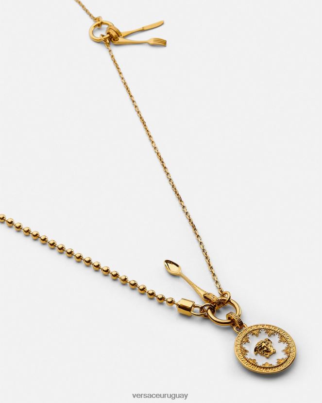 Versace collar de cubiertos de medusa mujer blanco accesorios H88R0H818