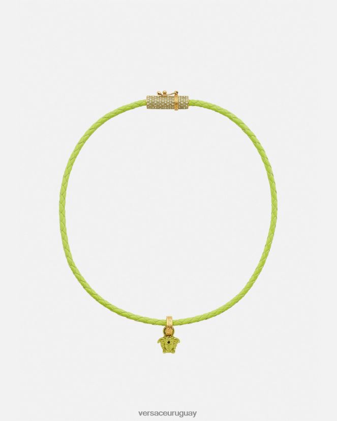 Versace collar de cuero con medusa y cristales mujer cal accesorios H88R0H853