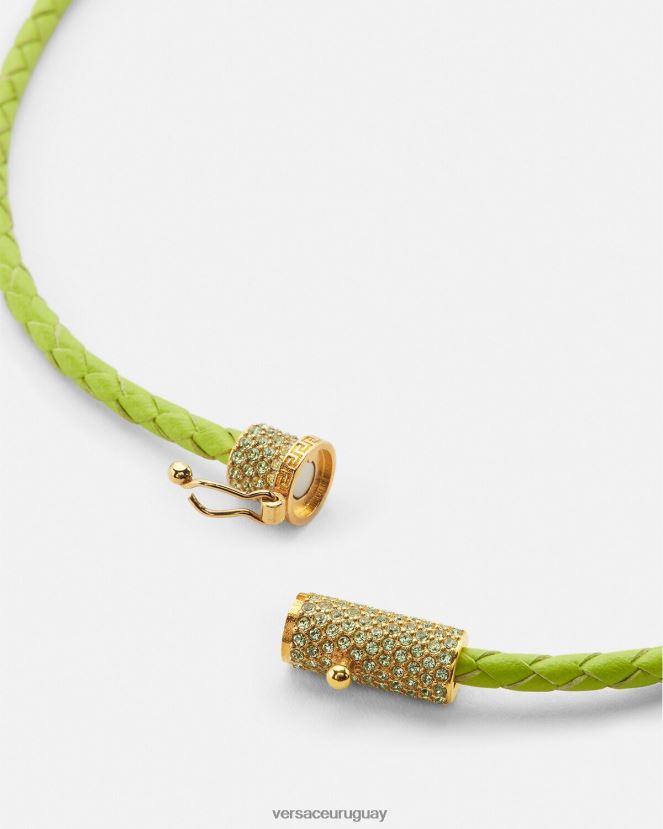 Versace collar de cuero con medusa y cristales mujer cal accesorios H88R0H853