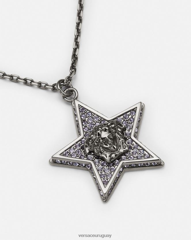 Versace collar de galaxia de cristal mujer gris accesorios H88R0H823