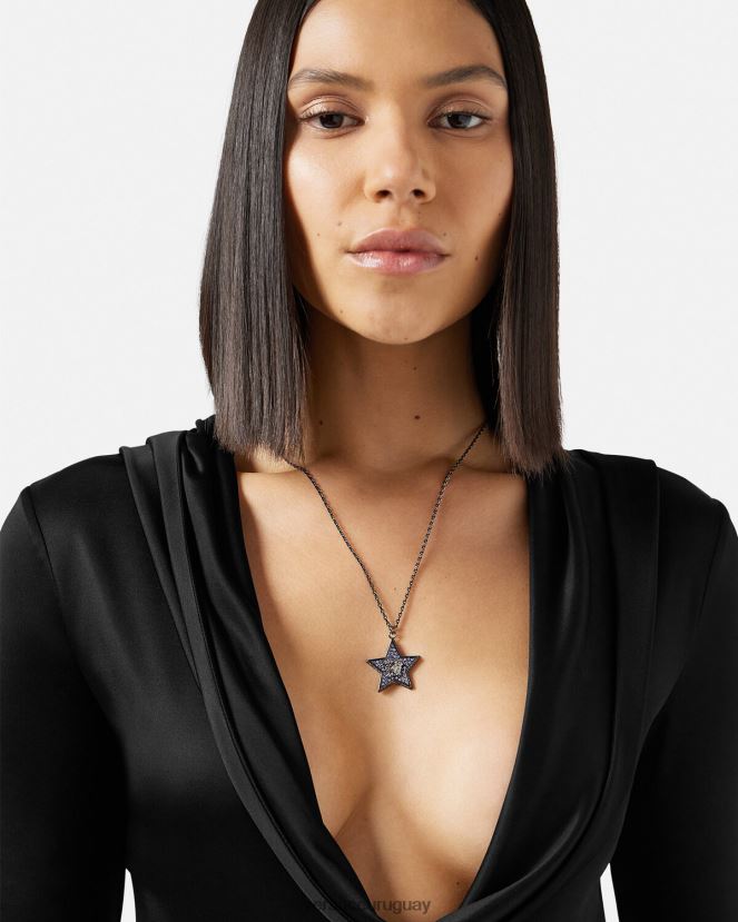 Versace collar de galaxia de cristal mujer gris accesorios H88R0H823