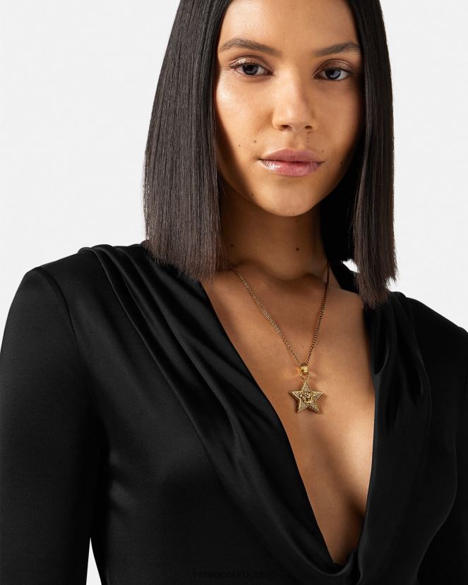 Versace collar de galaxia de cristal mujer oro accesorios H88R0H822