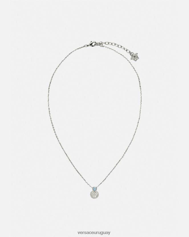 Versace collar de medusa de cristal mujer azul claro y metalizado accesorios H88R0H726