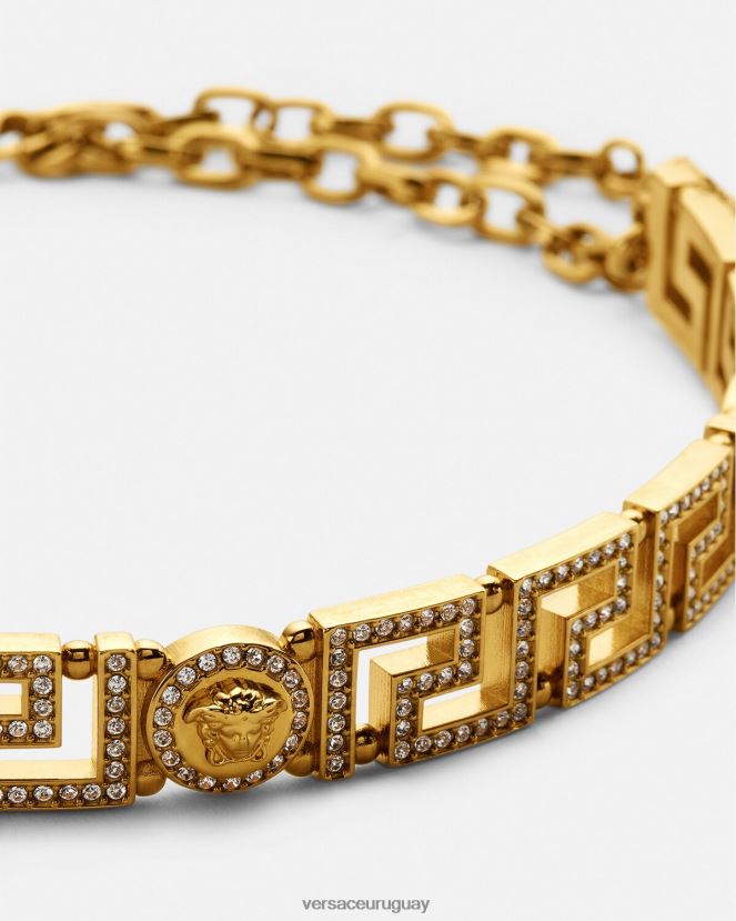 Versace gargantilla con medusa y greca de cristal mujer oro accesorios H88R0H747