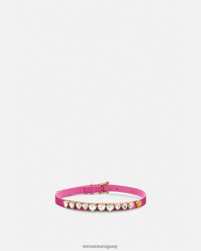 Versace gargantilla de corazón con cristales satinados mujer rosa accesorios H88R0H827