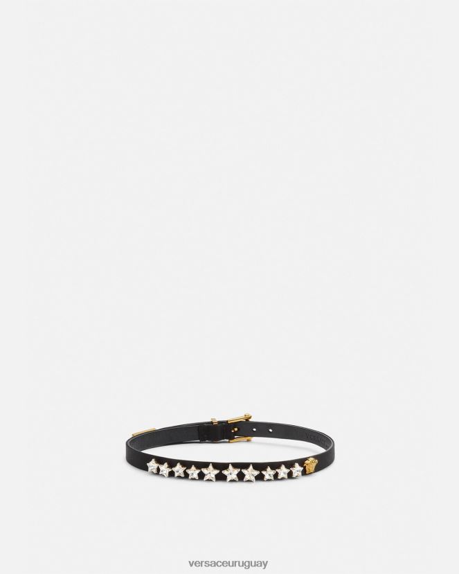 Versace gargantilla de estrella de cristal satinado mujer negro accesorios H88R0H826