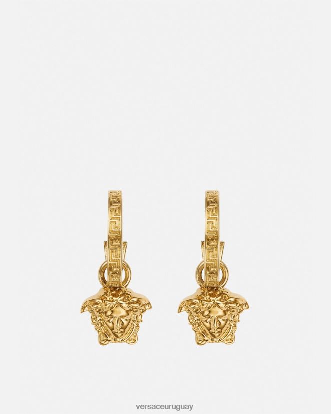 Versace pendientes de aro con greca de medusa mujer oro accesorios H88R0H766