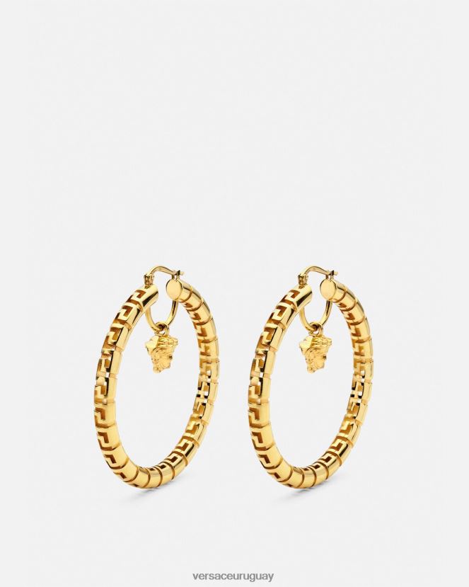 Versace pendientes de aro con greca mujer oro accesorios H88R0H749