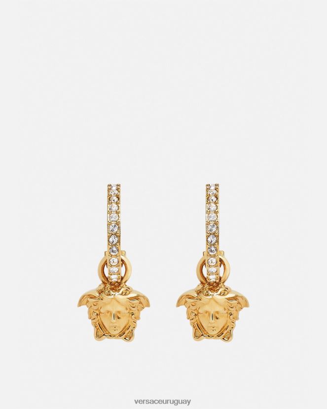 Versace pendientes de aro con medusa de cristal mujer oro accesorios H88R0H788