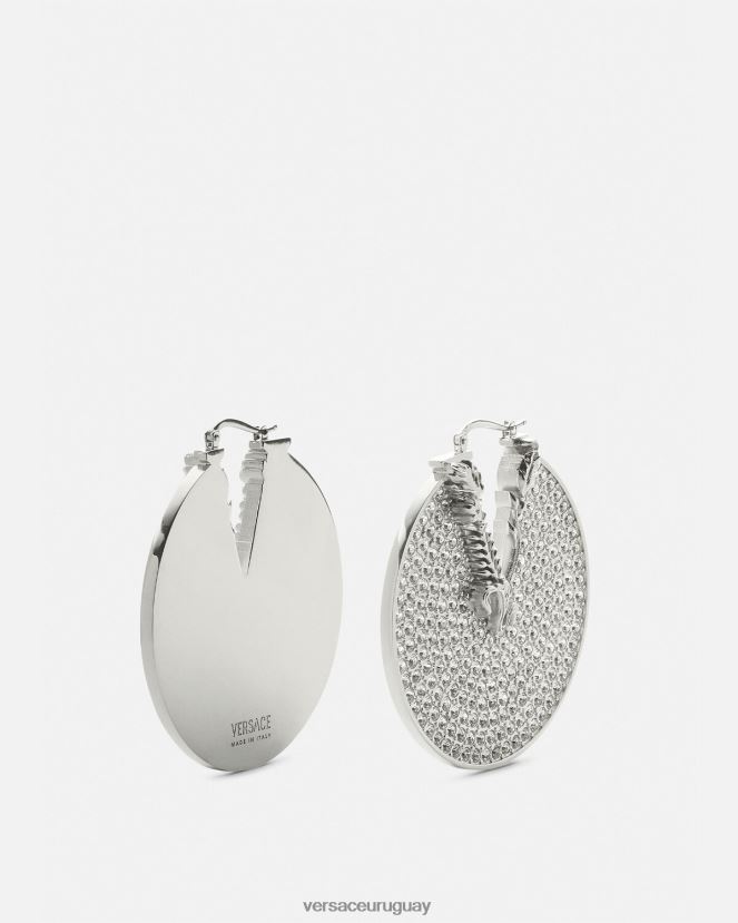 Versace pendientes de aro virtus de cristal mujer plata accesorios H88R0H856