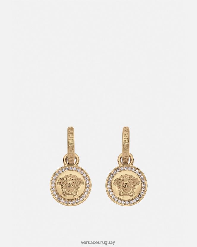Versace pendientes de medusa greca de cristal mujer oro accesorios H88R0H742