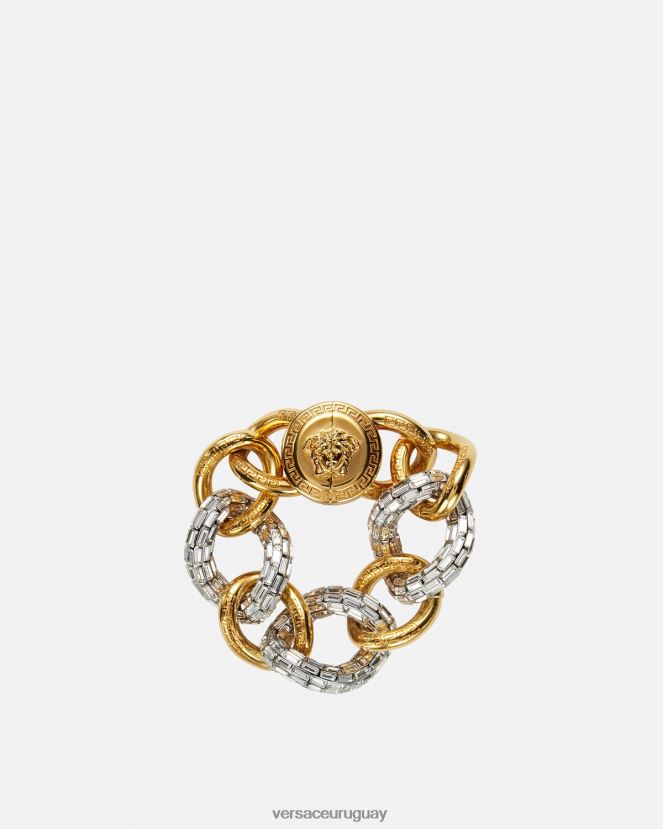 Versace pulsera de cadena de cristal mujer oro accesorios H88R0H740