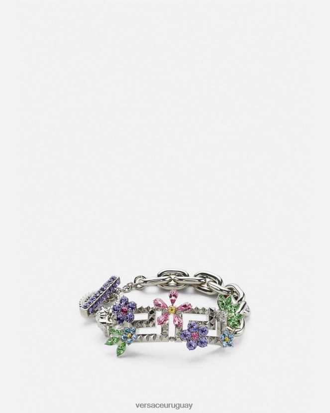 Versace pulsera de flores de cristal mujer plata accesorios H88R0H851