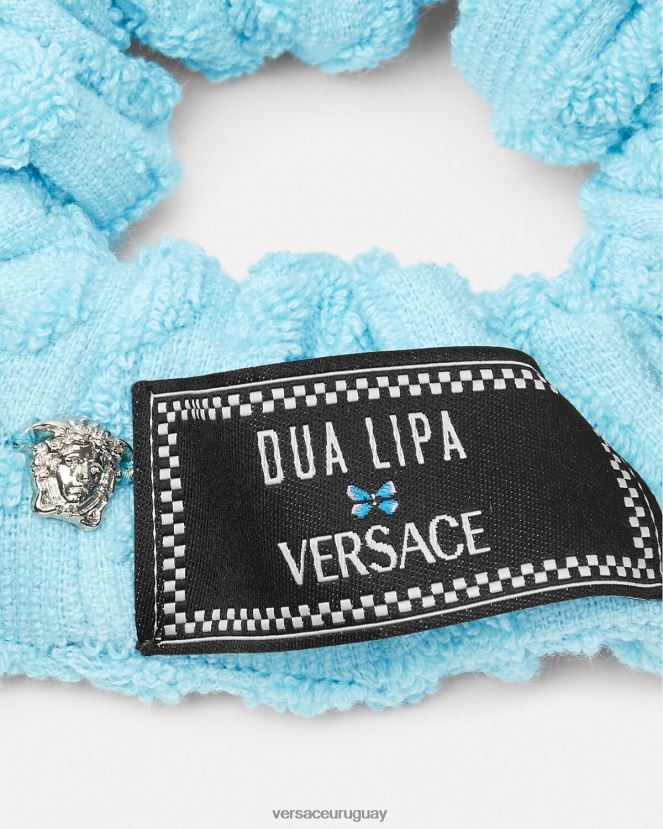 Versace coletero de toalla por toda la prenda mujer azul claro accesorios H88R0H867