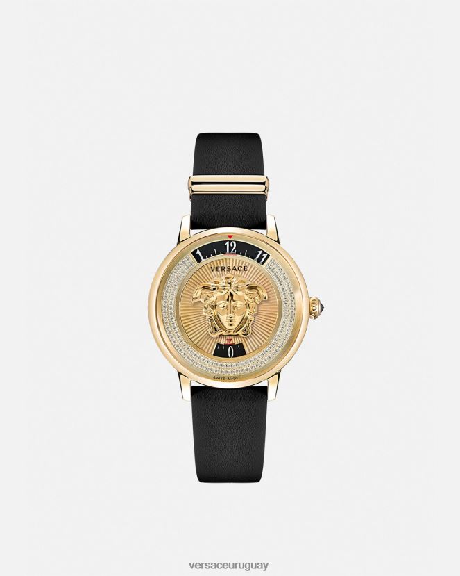 Versace reloj con icono de medusa y diamantes mujer oro negro accesorios H88R0H963