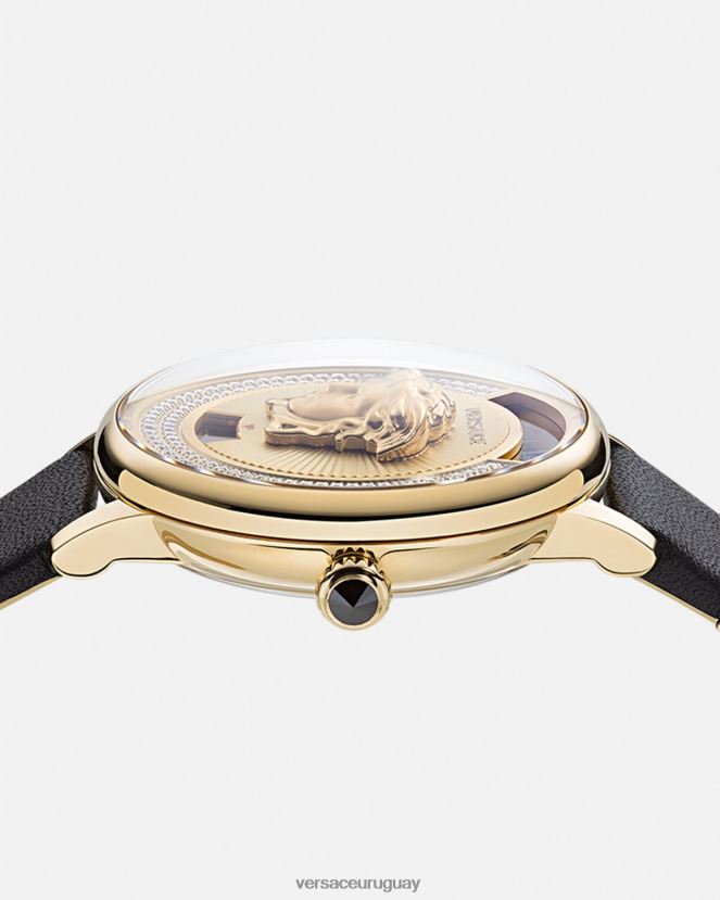 Versace reloj con icono de medusa y diamantes mujer oro negro accesorios H88R0H963