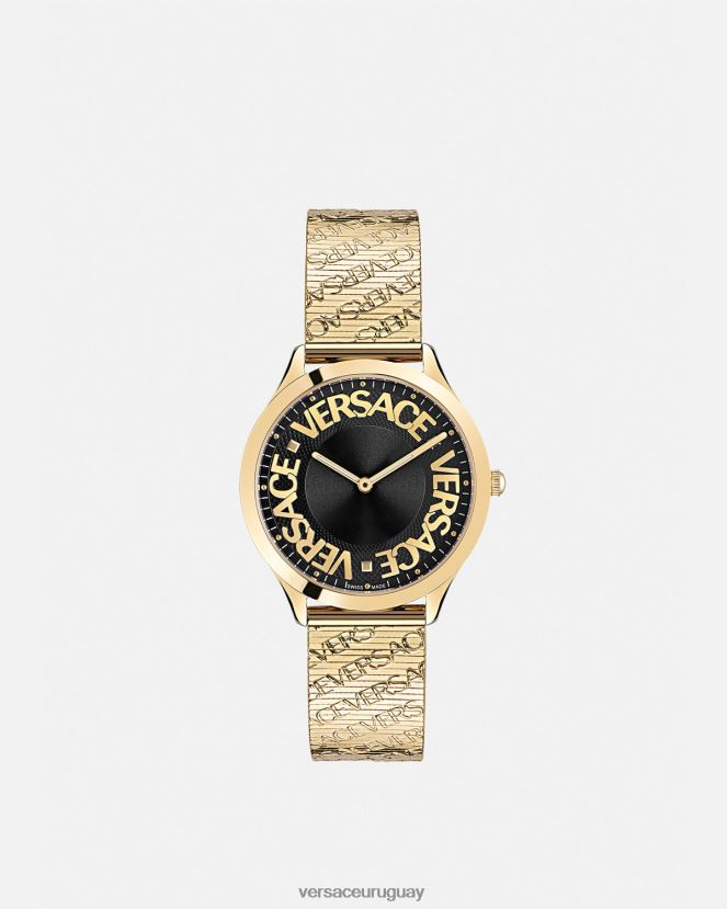 Versace reloj con logo halo mujer oro accesorios H88R0H970