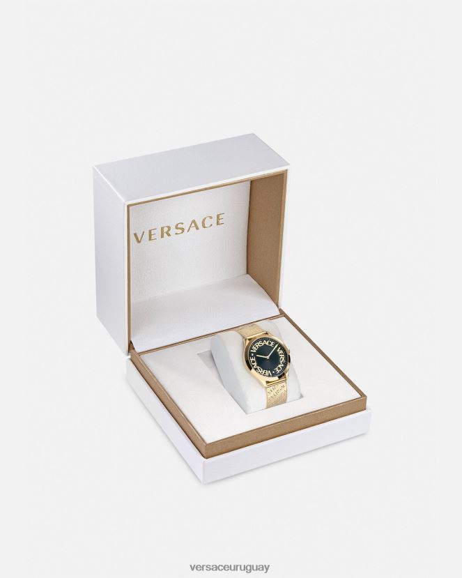 Versace reloj con logo halo mujer oro accesorios H88R0H970