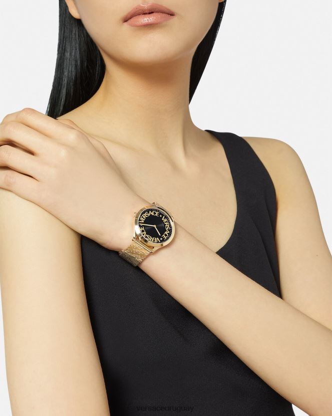 Versace reloj con logo halo mujer oro accesorios H88R0H970