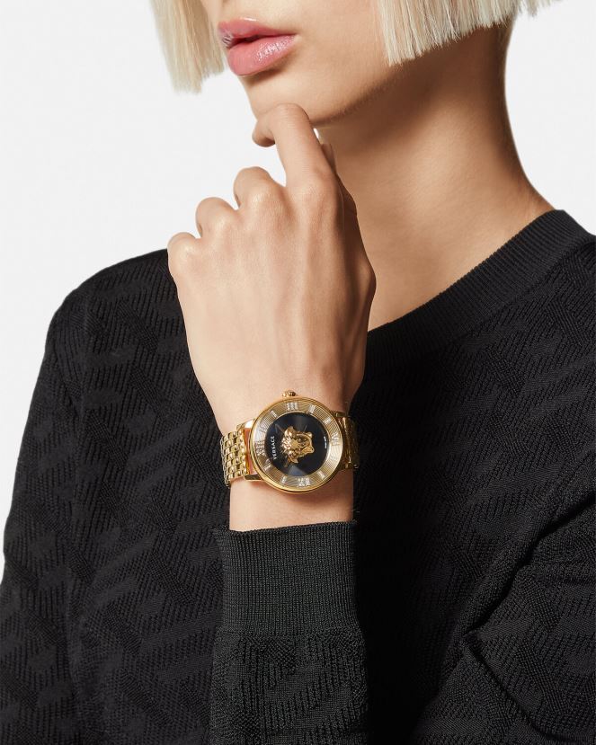 Versace reloj la medusa con diamantes mujer oro negro accesorios H88R0H962