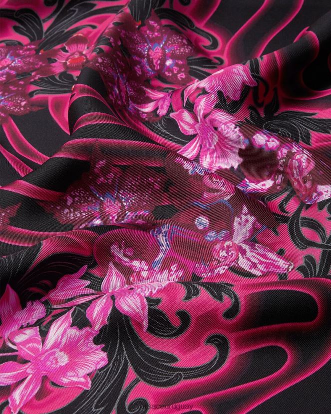 Versace fular grande de seda barroco orquídea mujer fucsia y estampado accesorios H88R0H918