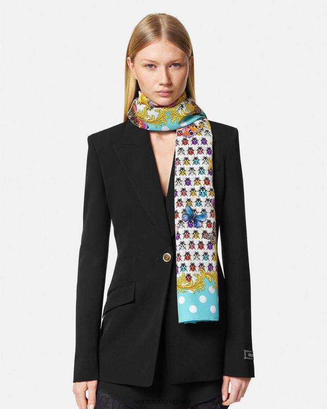 Versace pañuelo de seda mariposas mujer imprimir accesorios H88R0H894