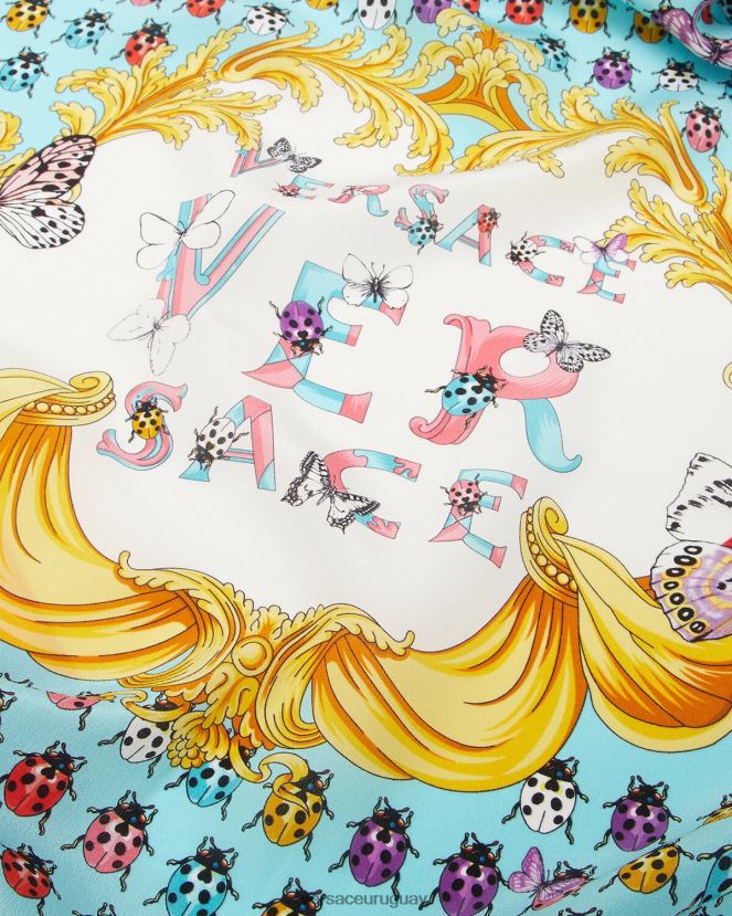 Versace pañuelo de seda mariposas mujer imprimir accesorios H88R0H895