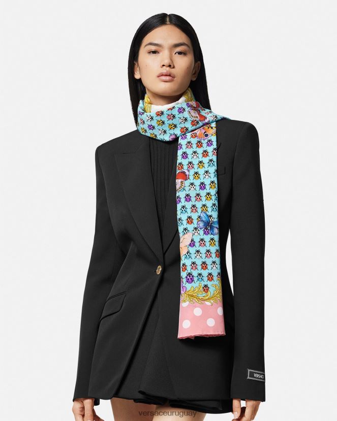 Versace pañuelo de seda mariposas mujer imprimir accesorios H88R0H895