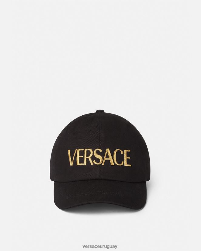 Versace gorra con logo bordado mujer negro accesorios H88R0H878