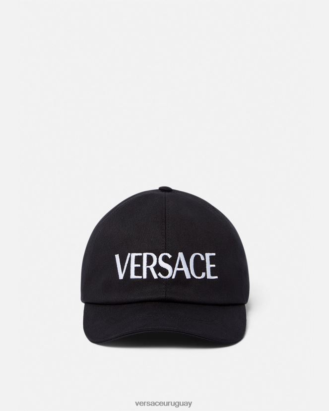 Versace gorra con logo bordado mujer negro accesorios H88R0H879