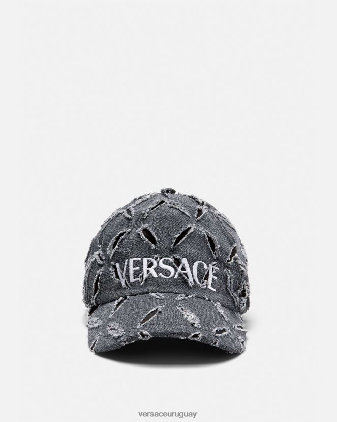 Versace gorra de béisbol con logo recortado mujer gris accesorios H88R0H910