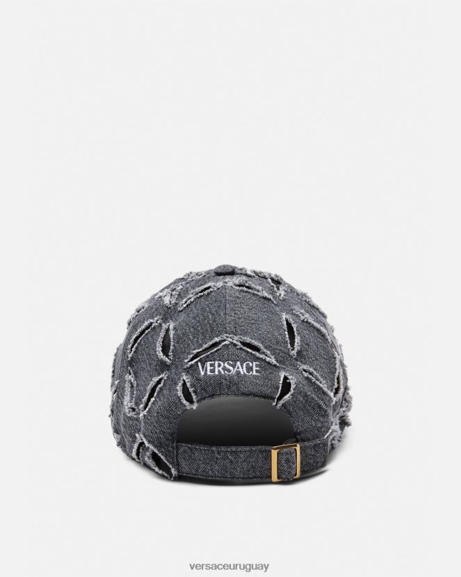 Versace gorra de béisbol con logo recortado mujer gris accesorios H88R0H910