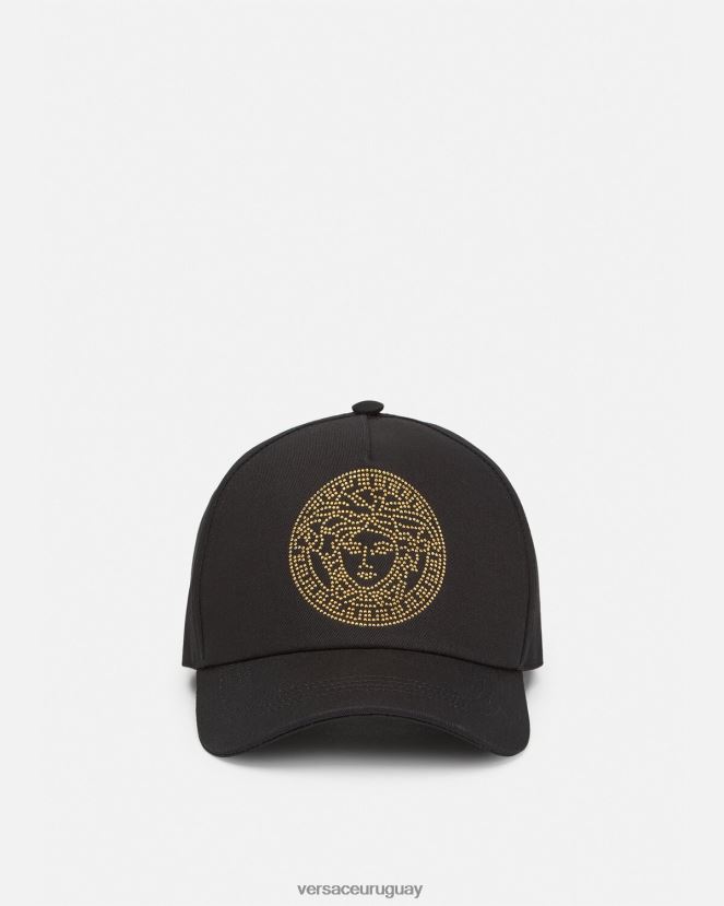 Versace gorra de béisbol con tachuelas y Medusa mujer negro accesorios H88R0H881