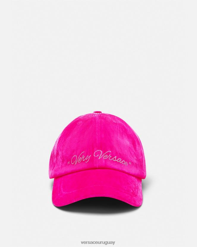 Versace gorra de béisbol de terciopelo mujer fucsia accesorios H88R0H912