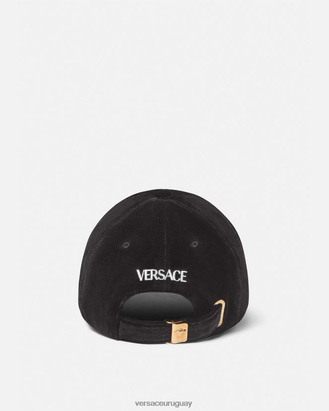 Versace gorra de béisbol de terciopelo mujer negro accesorios H88R0H911