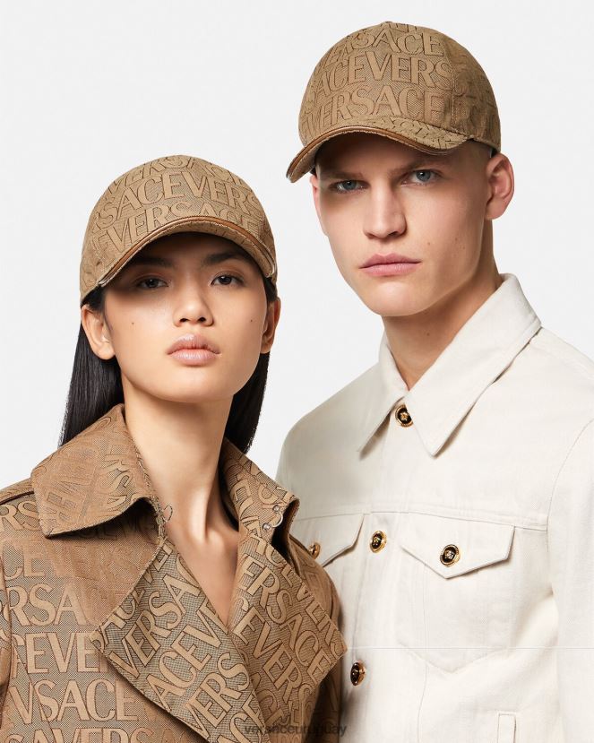 Versace gorra de béisbol por toda la prenda mujer marrón accesorios H88R0H868