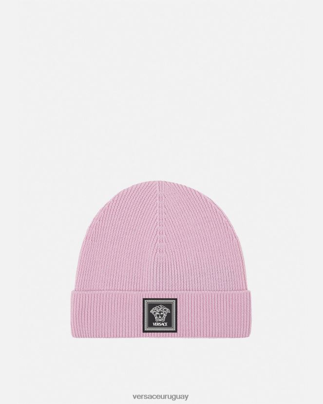 Versace gorro de lana con medusa mujer Rosa claro accesorios H88R0H880
