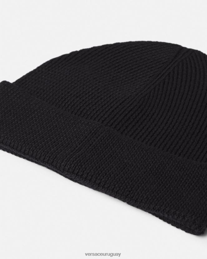 Versace gorro de punto con logo de Medusa mujer negro accesorios H88R0H907