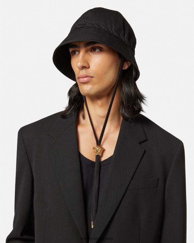 Versace sombrero de pescador con medusa mujer negro accesorios H88R0H1700